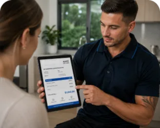 Going through the estimate with a Moore Park customer