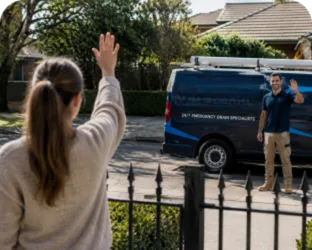 Happy Moore Park customer after the job is finished